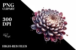 Glossy Chrysanthemum made of like Material | Watercolor Product Image 1