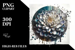 Glossy Chrysanthemum made of like Material | Watercolor Product Image 1