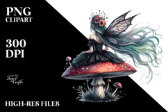 Gothic Fairy on a Mushroom Product Image 2