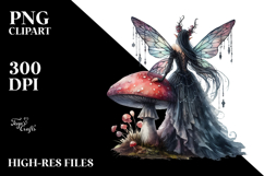 Gothic Fairy on Mushroom PNG Product Image 2