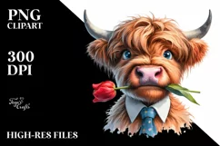 Tie Funny Goofy Tulip Rose Sublimation Clipart Product Image 3