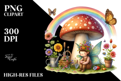 Colorful Fairy House Mushroom | Clipart Product Image 2