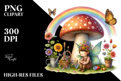 Colorful Fairy House Mushroom | Clipart Product Image 2