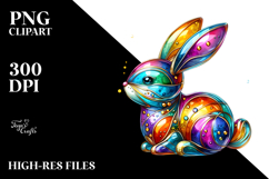 splashy Colorful Bunny Made of , PNG Product Image 2