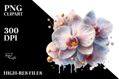 Detailed Shiny Orchid made of like Material | Watercolor Product Image 2