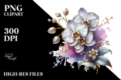 Detailed Shiny Orchid made of like Material | Watercolor Product Image 2