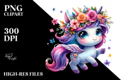Cute Unicorn Dancing with Cool Haircut PNG Product Image 2
