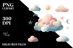 Whimsical Cloud Clipart Product Image 2