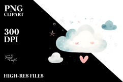 Washed Retro Whimsical Cloud | Watercolor Splash Product Image 2