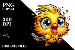 cute Canary with Big Eyes | Sublimation | Clipart Product Image 1