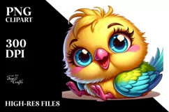 Cute Enthusiastic Canary, Cartoon PNG Product Image 3