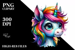 Cute Baby Unicorn PNG Product Image 3