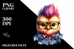 Goofy Baby Chicken in Jeans, PNG Product Image 3