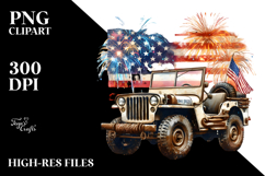 Vintage Dirty Jeep Watercolor PNG Product Image 2