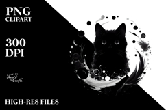 Simple Black Cat PNG Product Image 2