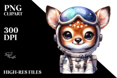 Cute Baby Deer with Astronaut Helmet PNG Product Image 2