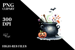 Funny Halloween Cauldron Clipart Product Image 2