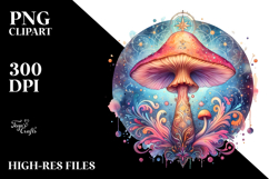 Vibrant Magical Celestial Mushroom Tarot PNG Product Image 2