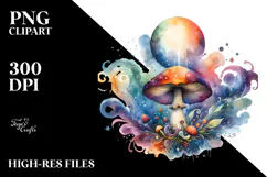 Vibrant Magical Mushroom Tarot PNG Product Image 2
