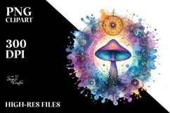 Magical Mushroom Tarot, Vibrant PNG Product Image 2