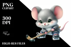 Cute Baby Mouse Hockey | Sublimation Clipart Product Image 3