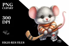 Cute Baby Mouse Hockey | Sublimation Clipart Product Image 3