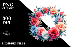 Vibrant Carnation Wreath | Clipart Product Image 2