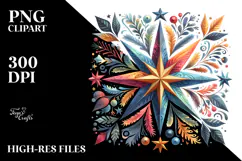 Colorful Vintage Star Clipart Product Image 2