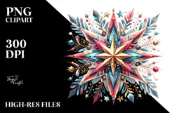 Colorful Vintage Star Clipart Product Image 2