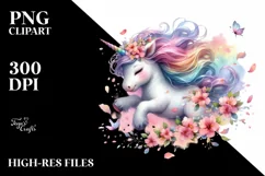 Colorful Baby Unicorn PNG Product Image 3