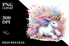 Colorful Baby Unicorn PNG Product Image 3