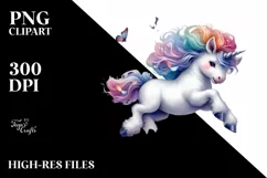 Colorful Baby Unicorn PNG Product Image 1