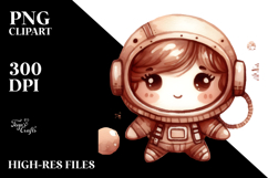 Washed Colorful Astronaut Girl | Watercolor Splash Product Image 2