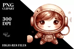 Washed Colorful Astronaut Girl | Watercolor Splash Product Image 3