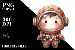 Washed Watercolor Astronaut Girl | Clipart Product Image 2