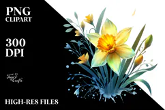 Watercolor Daffodil, Transparent PNG Product Image 2