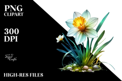 Daffodil with Metalic Insertions, PNG Product Image 2