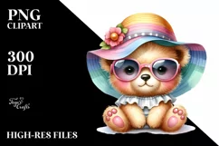 Colorful Baby Bear with Sunglasses | Clipart Product Image 1