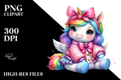 Cute Baby Unicorn Dressed PNG Product Image 2