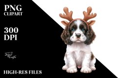 Watercolor English Springer Spaniel in Front of Christmas Product Image 3
