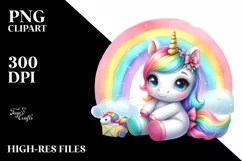 Cute Baby Unicorn Rainbow | Sublimation | Clipart Product Image 3