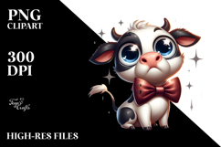 joyful Cartoon Cow with a Bow Tie, Transparent PNG Product Image 2