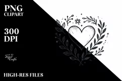 Vintage Hand-Drawn Heart, PNG Product Image 2