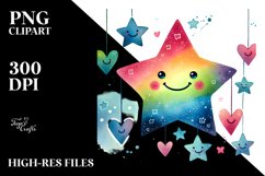 Colorful Smiling Star PNG Product Image 2