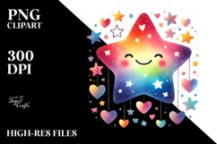Colorful Smiling Star PNG Product Image 2
