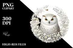 Digital Owl Painting, Transparent PNG Product Image 2