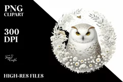 Digital Owl Painting, Transparent PNG Product Image 1