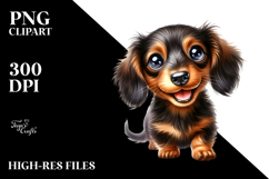 Baby Dachshund with Big Eyes PNG Product Image 2