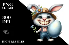 Bunny with Straw Hat and Sunglasses PNG Product Image 2