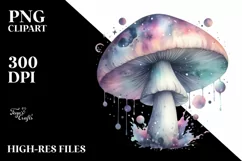 Mystical Celestial Mushroom, Detailed PNG Product Image 3